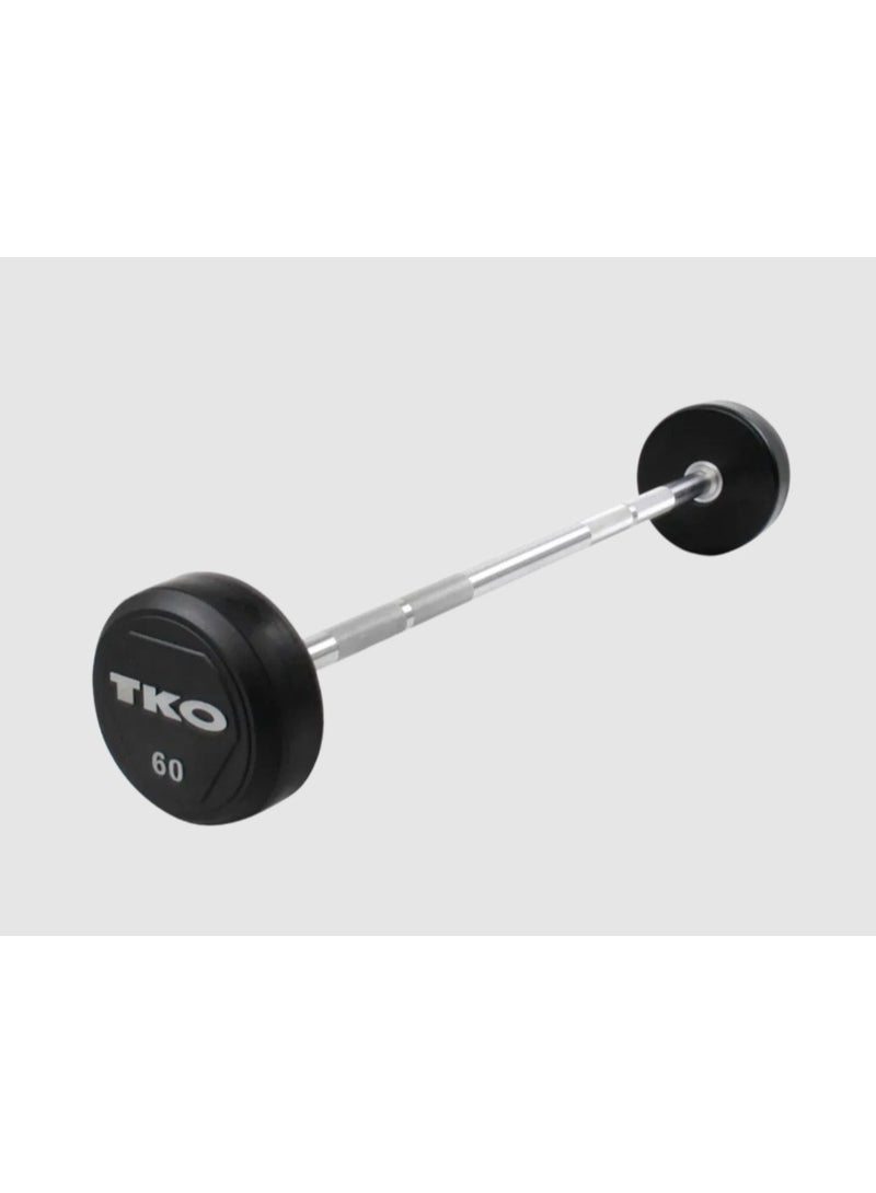 TKO Rubber Straight Barbell 60lbs | 805RR Heavy Duty Fixed Weight Strength Training Equipment